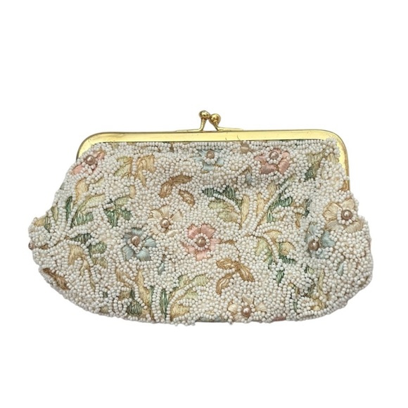 Jolles Original Vintage Floral Flower Coin Purse, 1940's 1950's Collectible - Picture 3 of 8